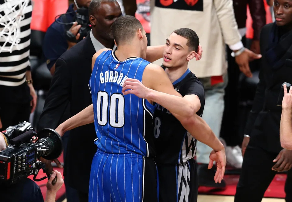 Aaron Gordon（圖左）與Zach LaVine在2016全明星週末灌籃大賽上演的對決堪稱經典。（Photo by Vaughn Ridley/Getty Images） 彩迷网 ...